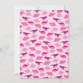 Niedliche Dinosaur Kinderdusche Triceratops Pink G Einladung (Rückseite)