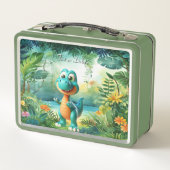 Niedliche Dinosaur-Metal-Lunch Box Metall Brotdose (Rückseite)