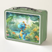 Niedliche Dinosaur-Metal-Lunch Box Metall Brotdose (Rückseite)