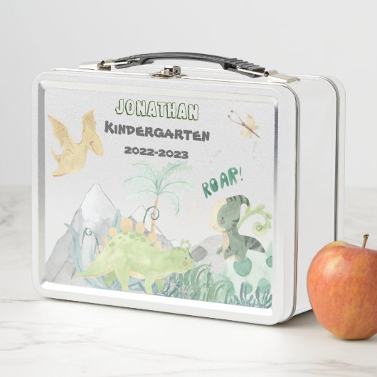 Niedliche Dinosaur School Metal Lunch Box (Beispiel)