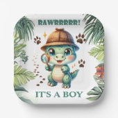 Niedliche Dinosaur Thema Kinderdusche Pappteller (Vorderseite)