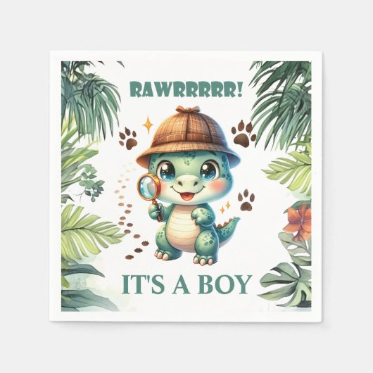 Niedliche Dinosaur Thema Kinderdusche Serviette (Vorderseite)