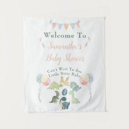 Niedliche Dinosaur Watercolor Kinderdusche Begrüßu Wandteppich