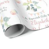 Niedliche Dinosaur Watercolor Kinderdusche Persona Geschenkpapier (Rolleneckpunkt)