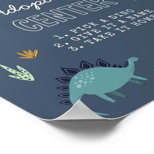 Niedliche Dinosaurier-Adoption Poster (Ecke)