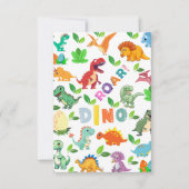 Niedliche Dinosaurier-Arten nahtlos Dankeskarte (Vorderseite)