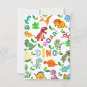 Niedliche Dinosaurier-Arten nahtlos Dankeskarte (Rückseite)