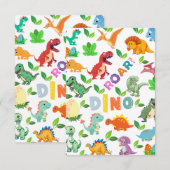 Niedliche Dinosaurier-Arten nahtlos Dankeskarte (Vorne/Hinten)