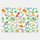 Niedliche Dinosaurier-Arten nahtlos Geschenkpapier Set (Vorderseite)