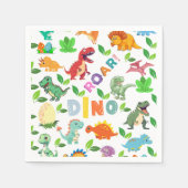 Niedliche Dinosaurier-Arten nahtlos Serviette (Vorderseite)