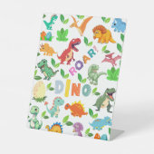 Niedliche Dinosaurier-Arten nahtlos Sockelschild (Vorderseite)