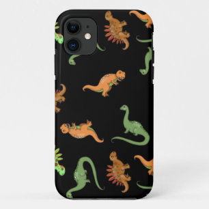 Niedliche Dinosaurier auf schwarzem Hintergrund Case-Mate iPhone Hülle