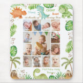 Niedliche Dinosaurier Baby Boy Foto Collage Meilen Mousepad (Vorne)