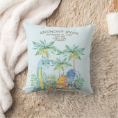 Niedliche Dinosaurier Baby Boys Birth Stats Pillow Kissen (Decke)