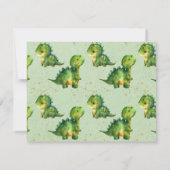 Niedliche Dinosaurier Baby Dino Herzblasen Geburts Einladung (Rückseite)