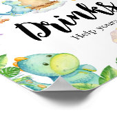 Niedliche Dinosaurier Baby Duschgetränke Poster (Ecke)
