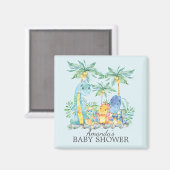 Niedliche Dinosaurier Baby Shower Fevor Magnet (Vorderseite/Rückseite)
