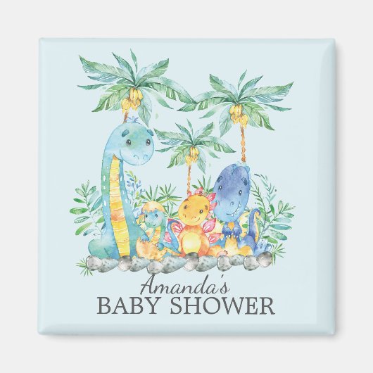 Niedliche Dinosaurier Baby Shower Fevor Magnet (Vorne)