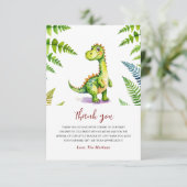 Niedliche Dinosaurier Babydusche Dankeskarte (Stehend Vorderseite)