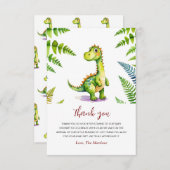 Niedliche Dinosaurier Babydusche Dankeskarte (Vorne/Hinten)