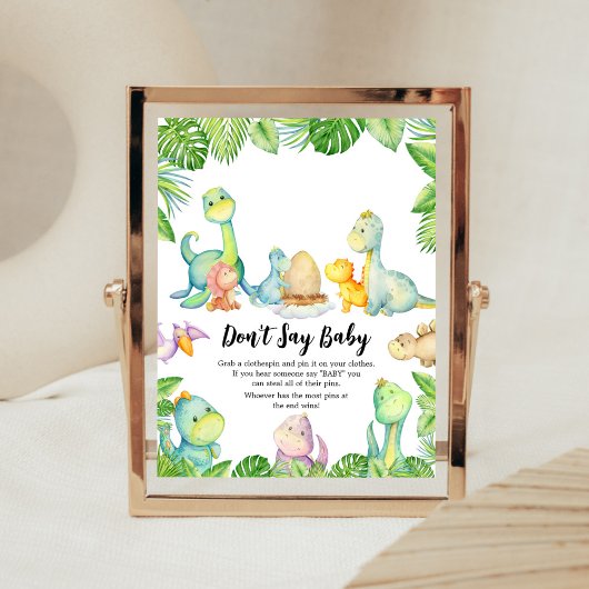Niedliche Dinosaurier Babydusche Sage nicht Baby Poster
