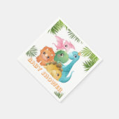 Niedliche Dinosaurier Babydusche Serviette (Ecke)