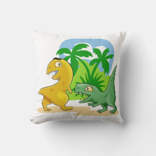 Niedliche Dinosaurier bei Spielen Kissen