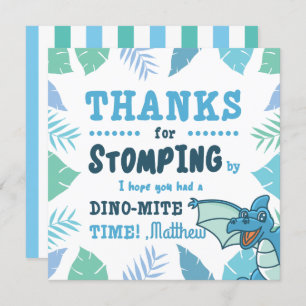 Niedliche Dinosaurier Blau und Grün Einladung