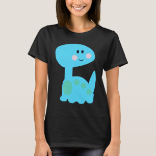 Niedliche Dinosaurier Blue Geburtstagsparty T-Shirt
