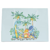 Niedliche Dinosaurier Boys Babydusche Geschenktasc Große Geschenktüte (Vorderseite)