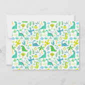 Niedliche Dinosaurier Boys Geburtstagsparty Einladung (Rückseite)