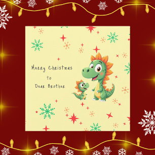 Niedliche Dinosaurier Brüder Custom Foto Weihnacht Feiertagskarte