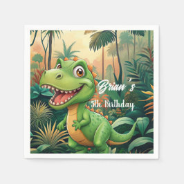 Niedliche Dinosaurier brüllen Boy Birthday Party Serviette