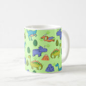 Niedliche Dinosaurier, Cartoon Style. Kaffeetasse (VorderseiteRechts)