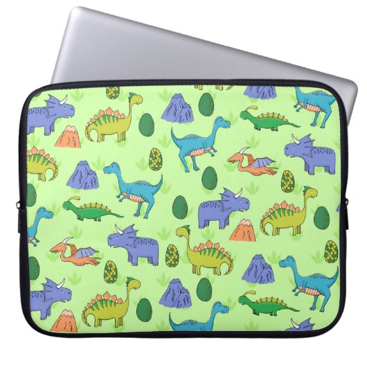 Niedliche Dinosaurier, Cartoon Style. Laptopschutzhülle (Vorderseite)
