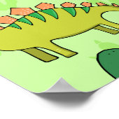 Niedliche Dinosaurier, Cartoon Style. Poster (Ecke)