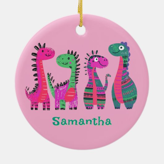 Niedliche Dinosaurier Design Ornament (Hinten)