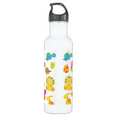 Niedliche Dinosaurier, Dinosaurier-Muster, Baby-Di Edelstahlflasche (Rückseite)