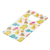 Niedliche Dinosaurier, Dinosaurier-Muster, Baby-Di Geldbeutel Flaschenöffner (Rückseite Schrägansicht)