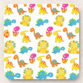 Niedliche Dinosaurier, Dinosaurier-Muster, Baby-Di Getränkeuntersetzer (Vorderseite)