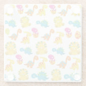 Niedliche Dinosaurier, Dinosaurier-Muster, Baby-Di Glasuntersetzer (Rückseite)