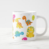 Niedliche Dinosaurier, Dinosaurier-Muster, Baby-Di Jumbo-Tasse (Rechts)