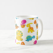 Niedliche Dinosaurier, Dinosaurier-Muster, Baby-Di Kaffeetasse (VorderseiteRechts)