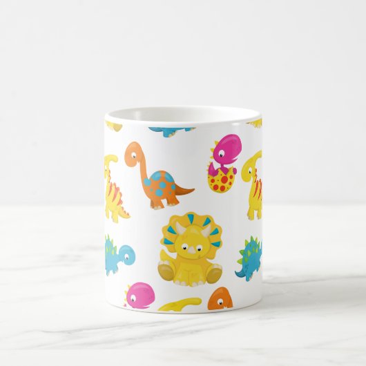 Niedliche Dinosaurier, Dinosaurier-Muster, Baby-Di Kaffeetasse (Mittel)