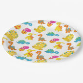 Niedliche Dinosaurier, Dinosaurier-Muster, Baby-Di Pappteller (Schrägansicht)