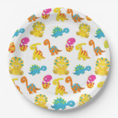 Niedliche Dinosaurier, Dinosaurier-Muster, Baby-Di Pappteller (Vorderseite)