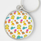 Niedliche Dinosaurier, Dinosaurier-Muster, Baby-Di Schlüsselanhänger (Vorne)