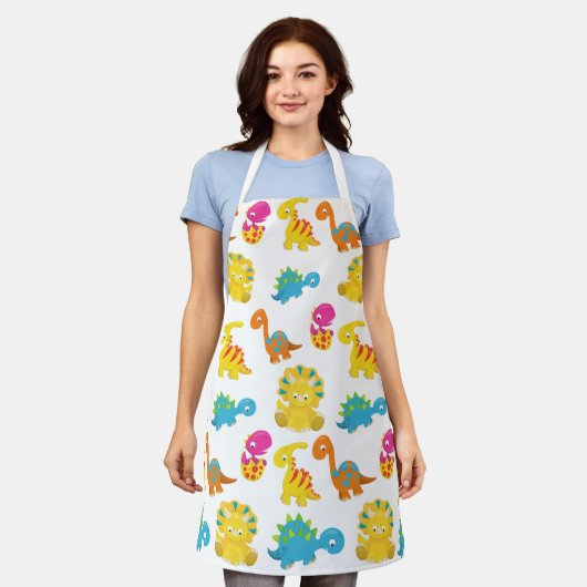 Niedliche Dinosaurier, Dinosaurier-Muster, Baby-Di Schürze (Getragen)