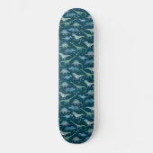 Niedliche Dinosaurier Dunkles Muster Skateboard (Vorderseite)