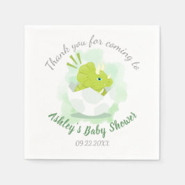 Niedliche Dinosaurier Ei Green Watercolor Babydusc Serviette